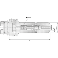 HG-Spannfutter DIN69893 HSK-A63, 2-8mm A=120mm